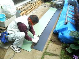 屋根材かわら棒によるトタン屋根リフォーム工事